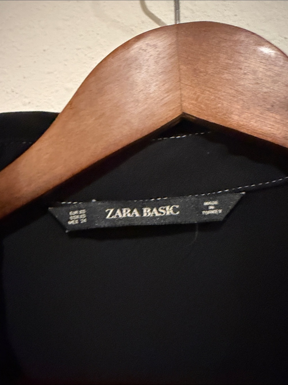 Zara Black Shirt Dress with White Contrast Stitching - Picture 3 of 8